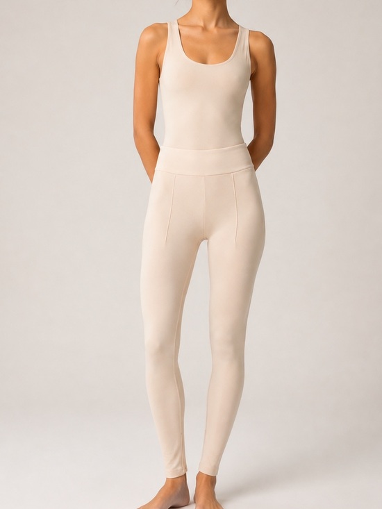 Live The Process Pants - Live The Process High-Waist Zip Ankle Leggings Size XS Cream Ivory Luxury